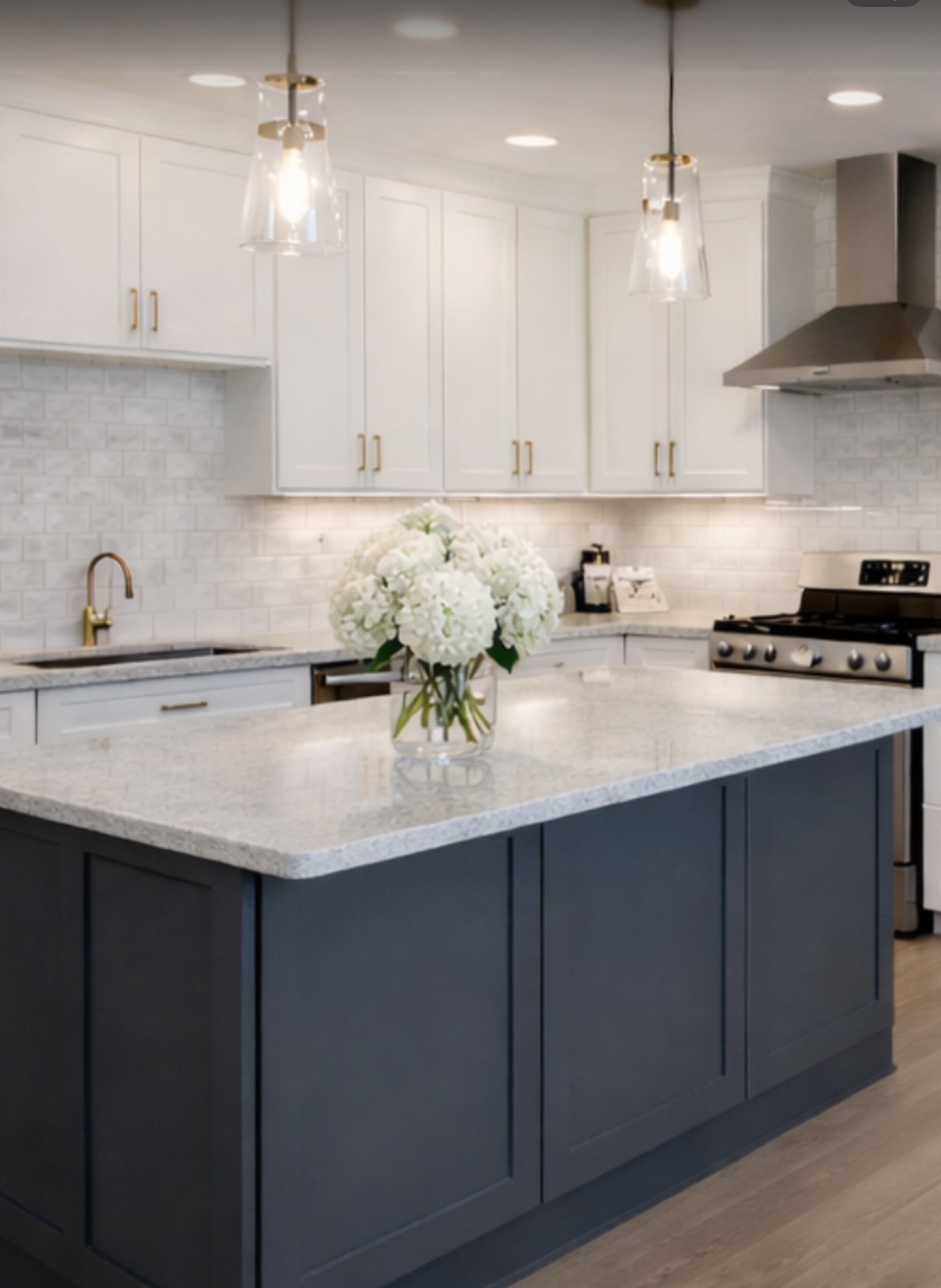 Custom kitchen remodel with island and cabinetry